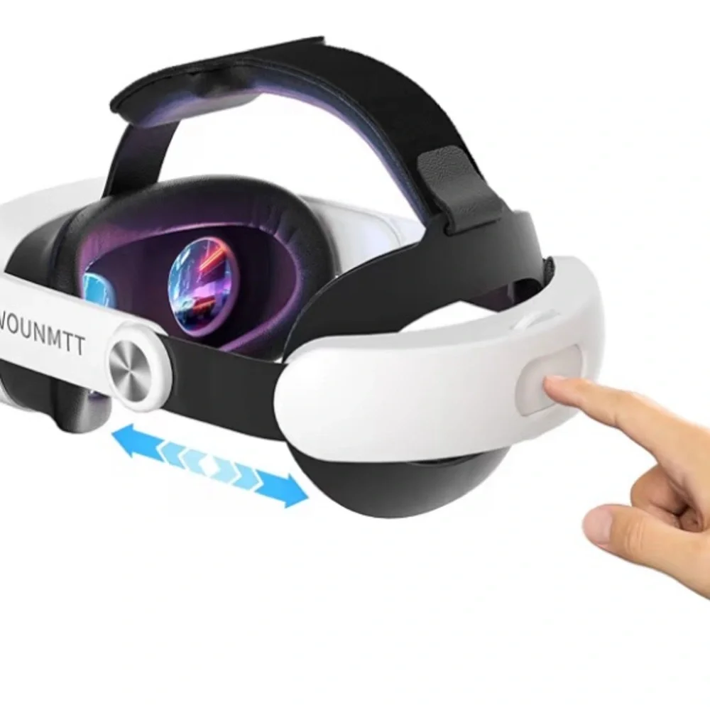VR Headset with Adjustable Strap - Black and White